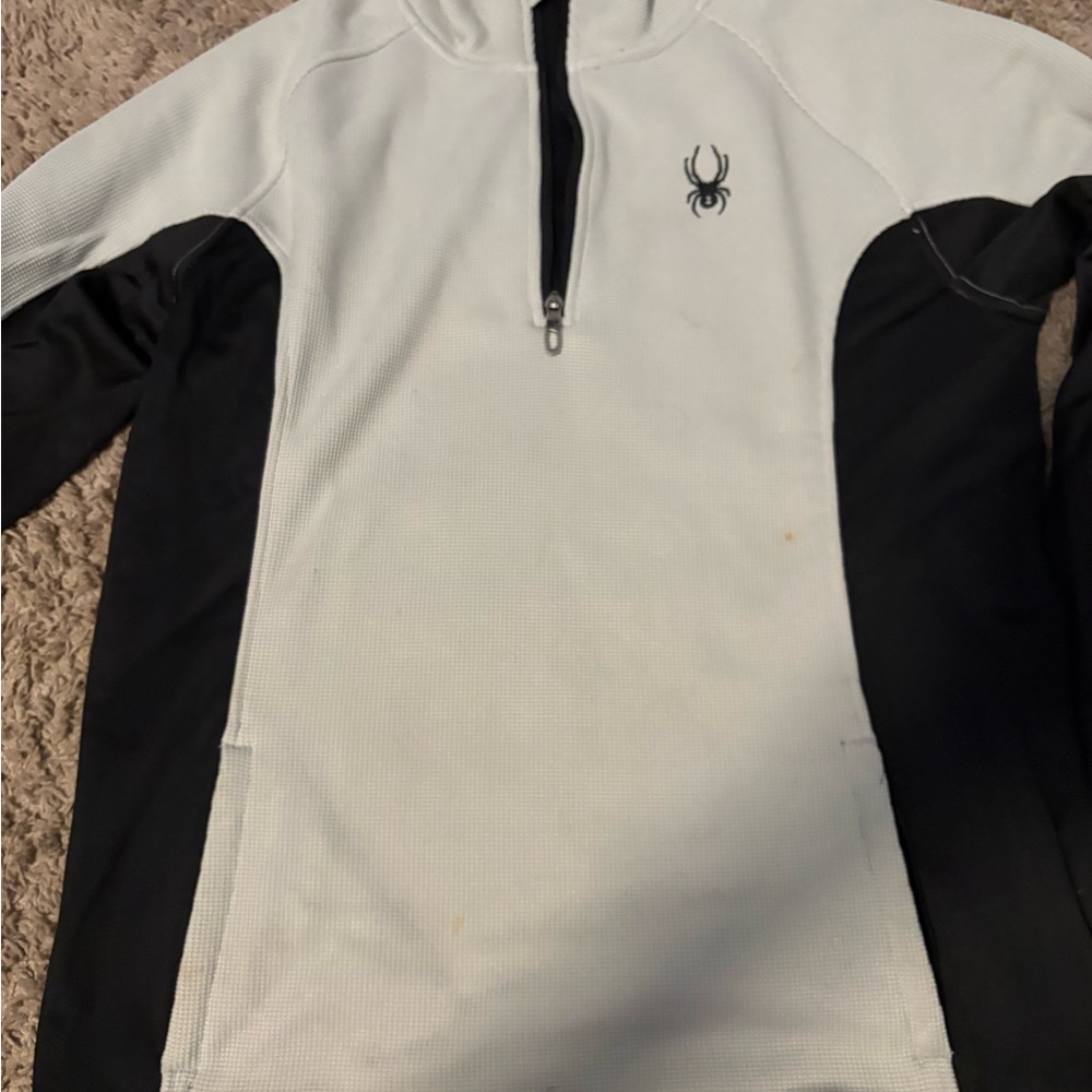 Spyder Men's Black and Gray Zip-Up Sweater